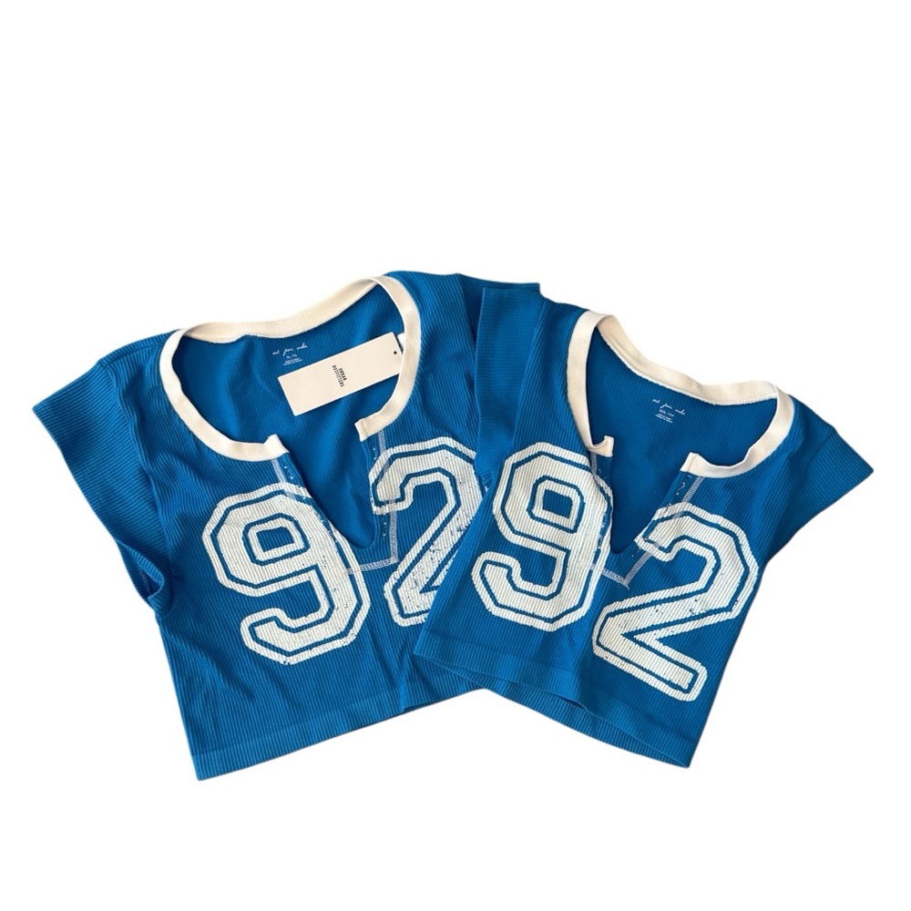 NWT urban outfitters Blue ribbed jersey top
